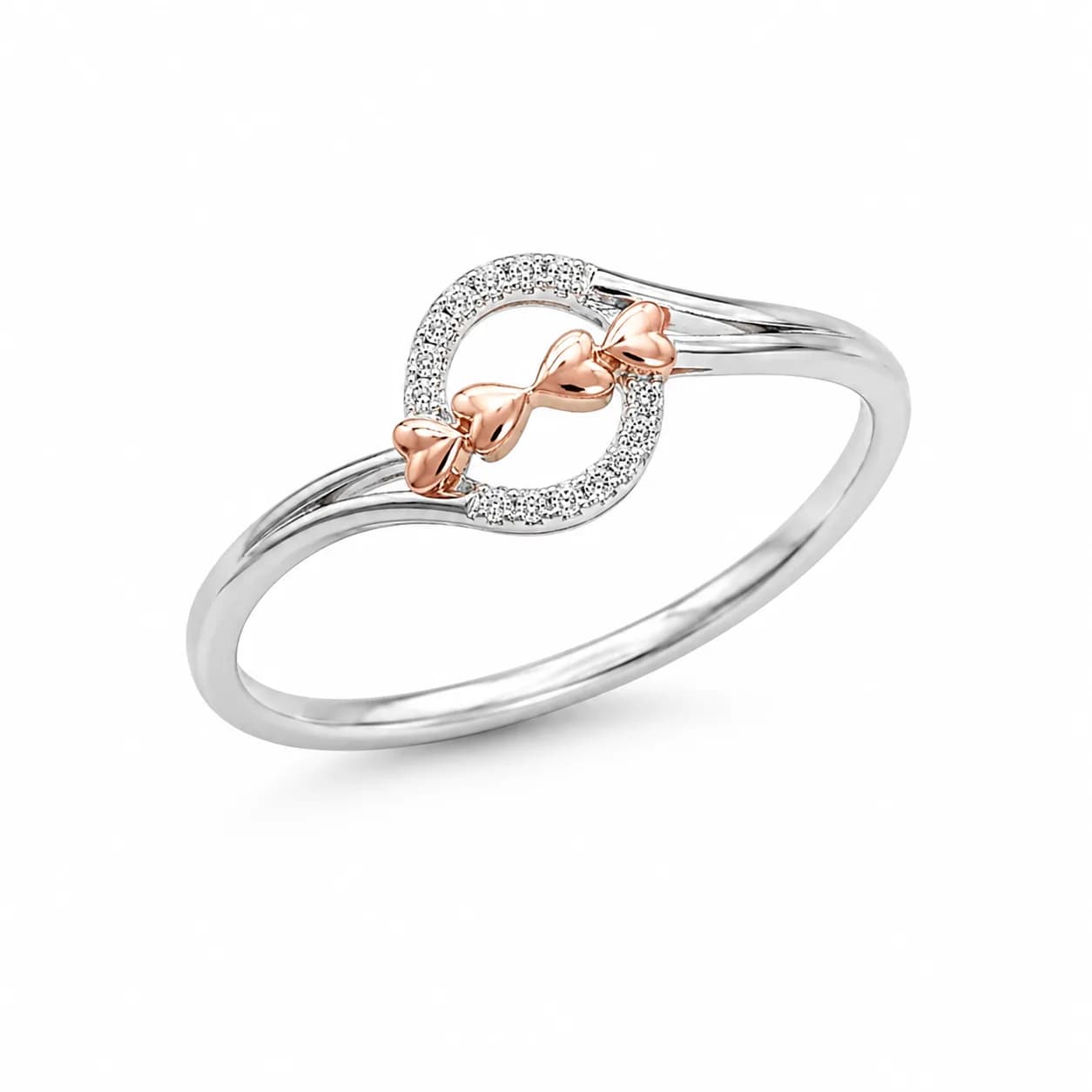 Rosé Bow Halo Ring