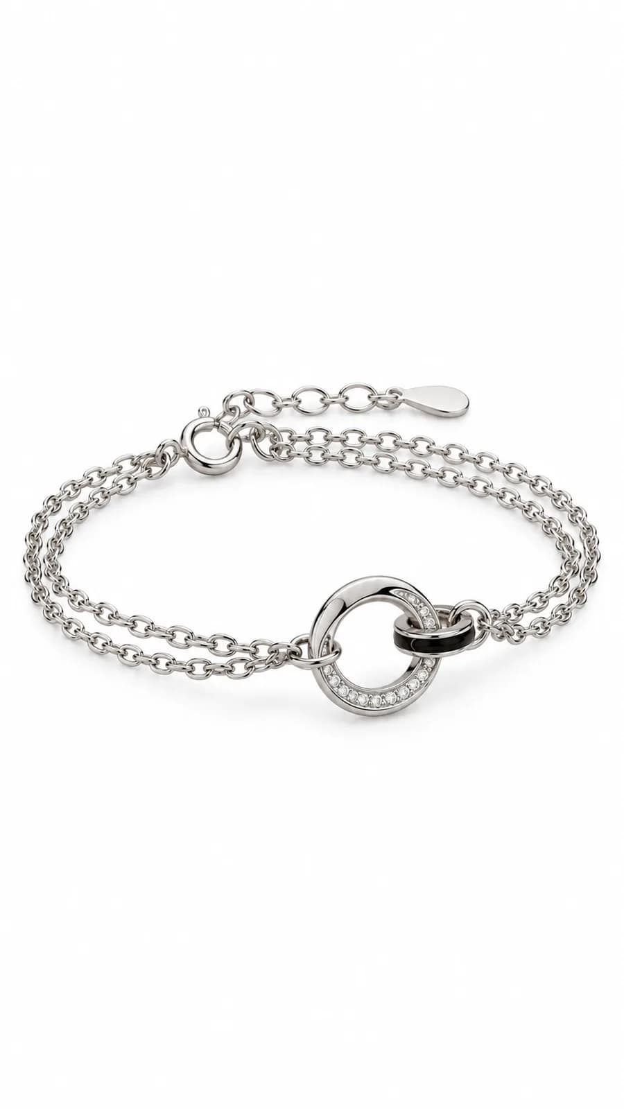 Interlocking Double-Layer Circle Bracelet