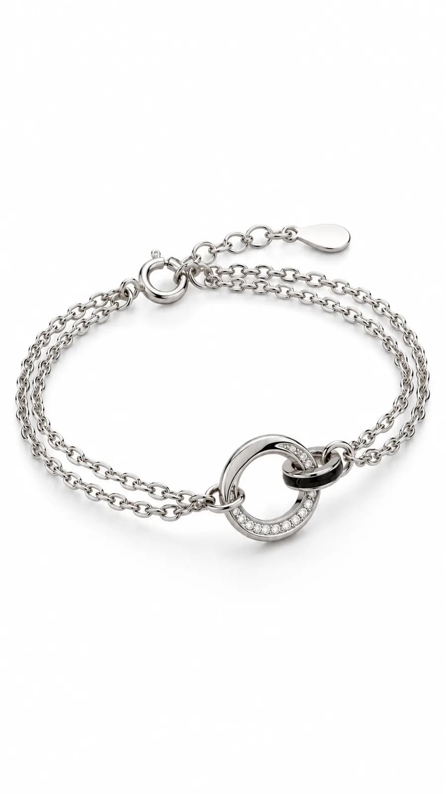 Interlocking Double-Layer Circle Bracelet