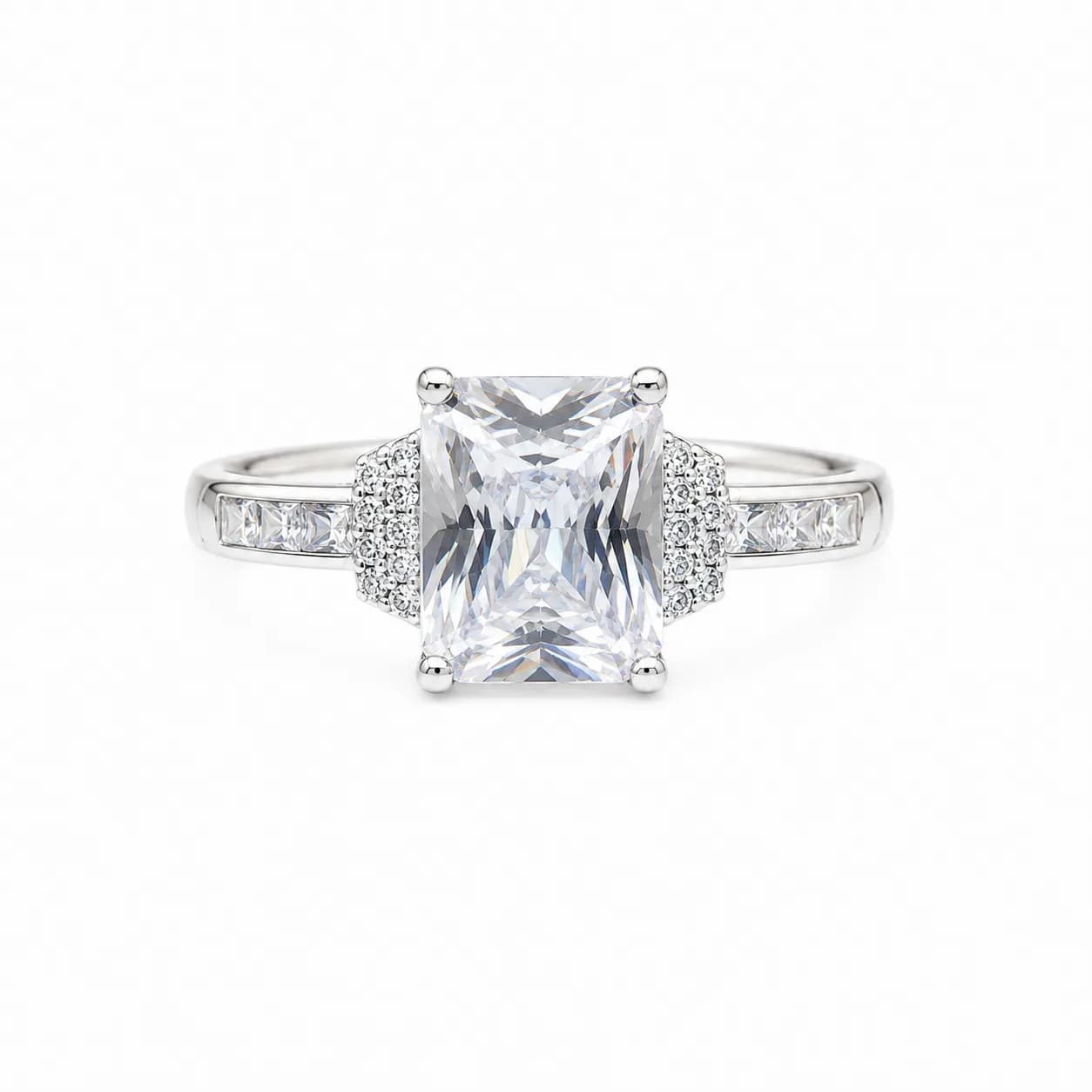 Elegant Emerald-Cut Solitaire Ring