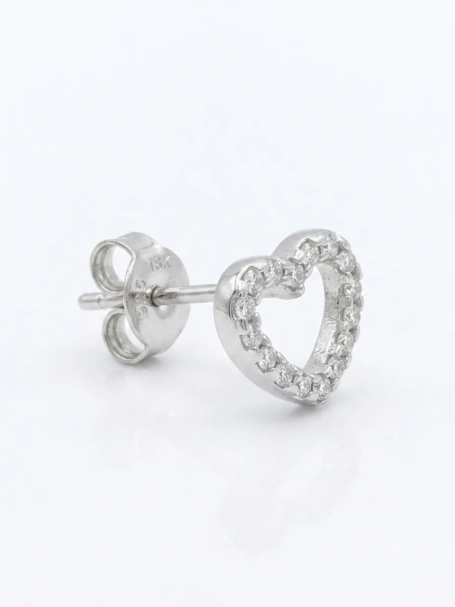 Open Pavé Heart Studs