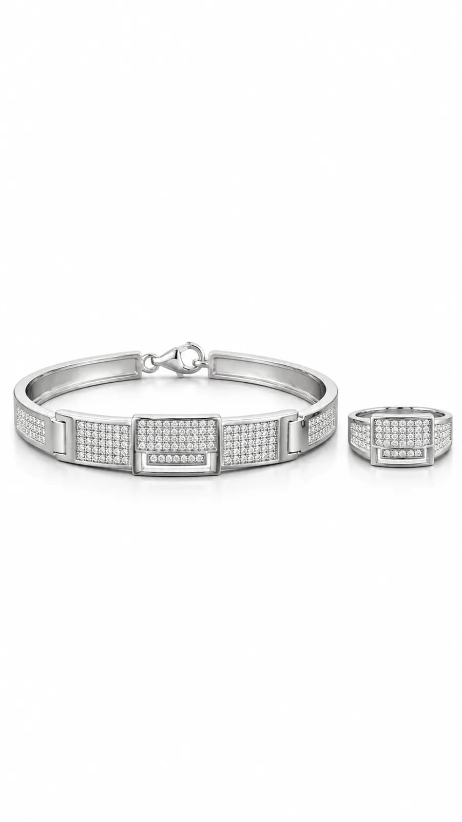 Luxe Pavé Link Bracelet & Ring Set