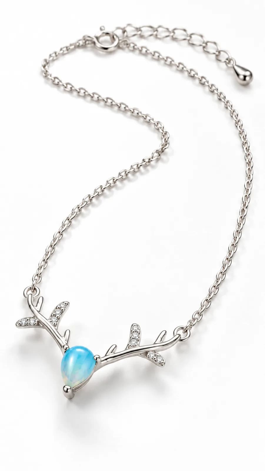 Celestial Antler Blue Opal Pendant