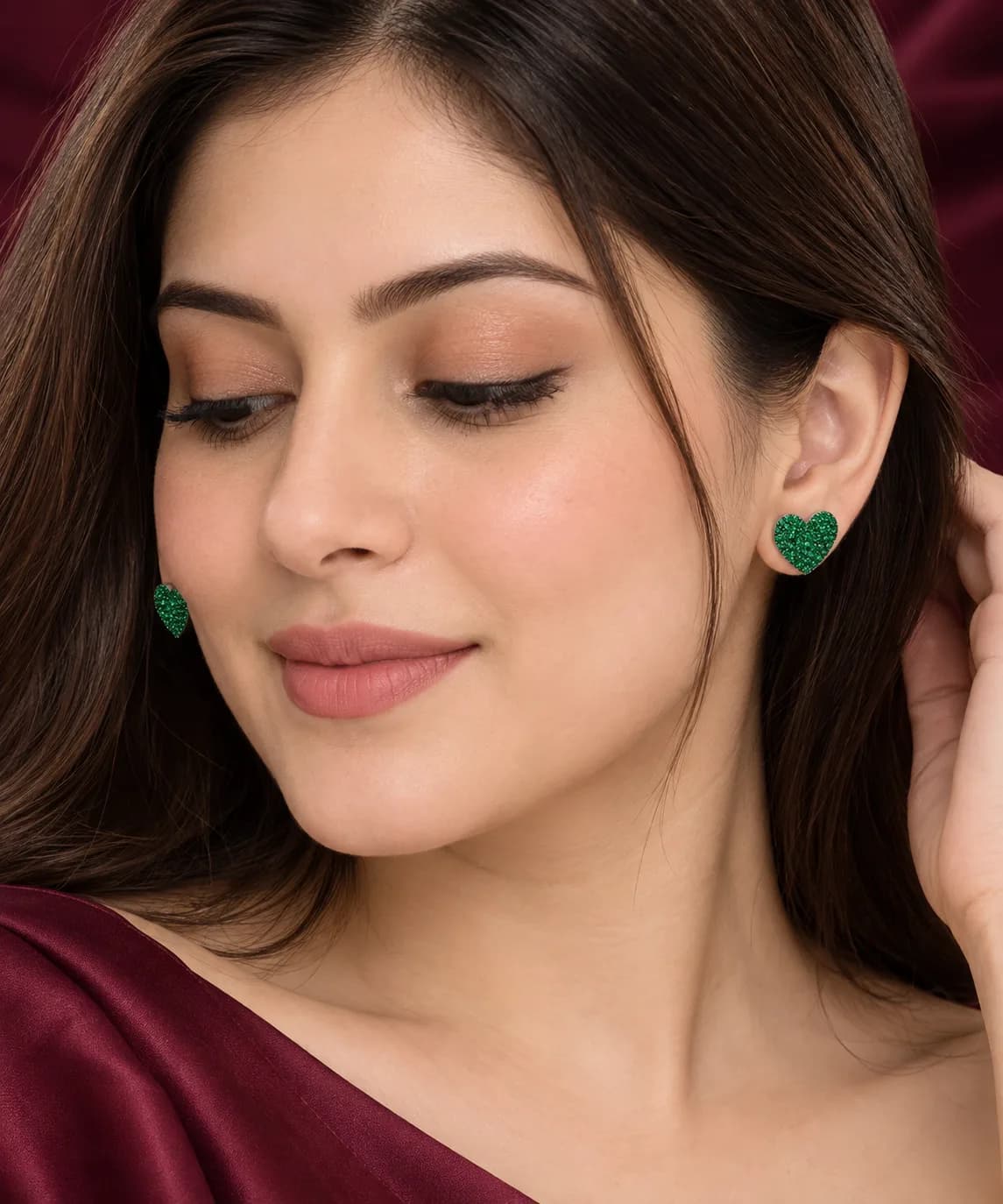 Silver Emerald Earring