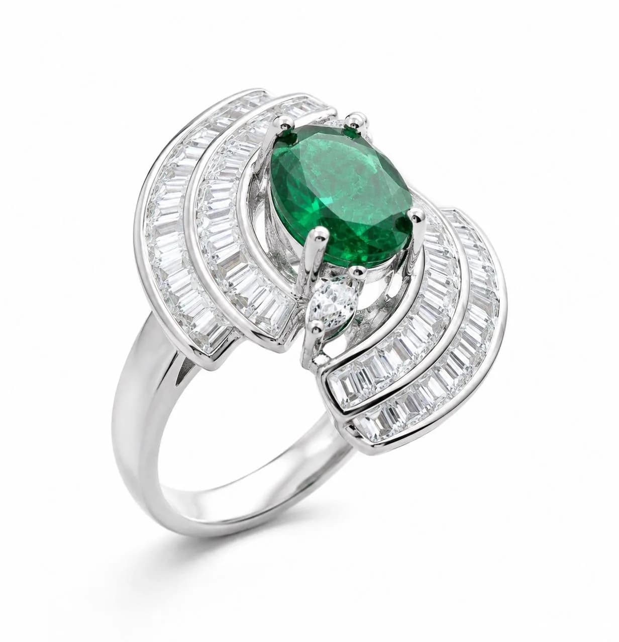 Emerald Baguette Luxe Ring
