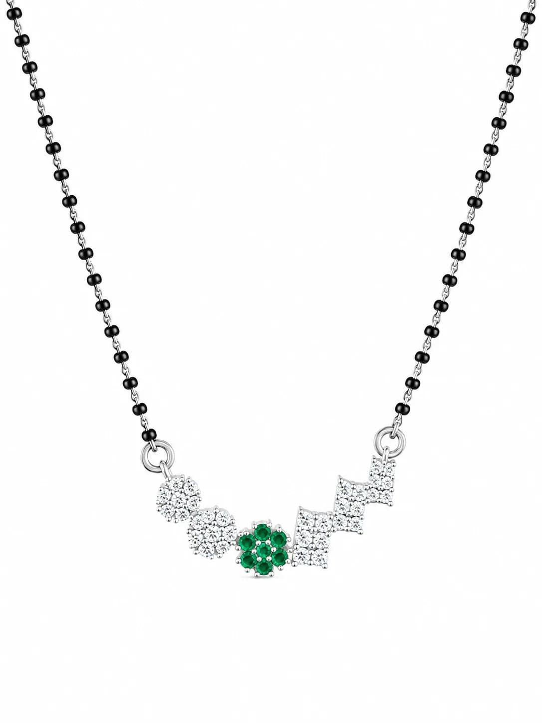 Emerald Glow 925 Sterling Silver Mangalsutra