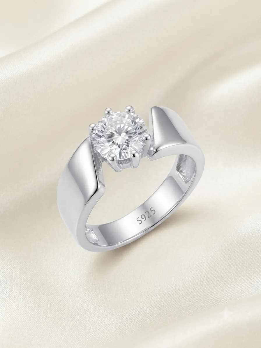 Sculpted Solitaire Statement Ring