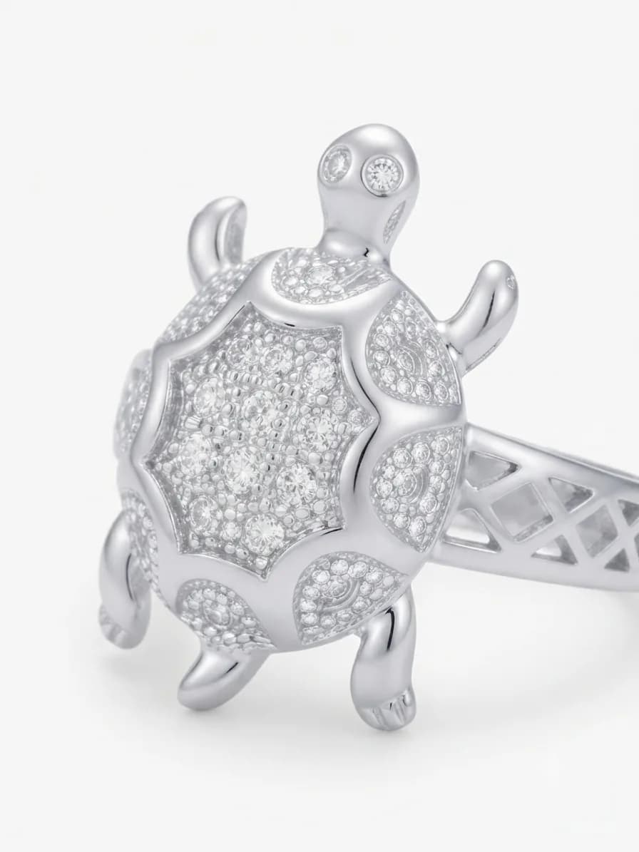 Silver Shell Turtle Ring