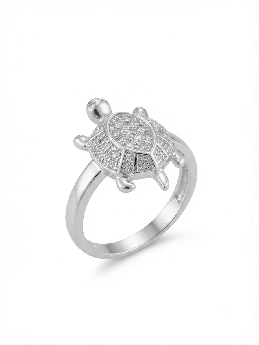 Silver Serenade Turtle Ring