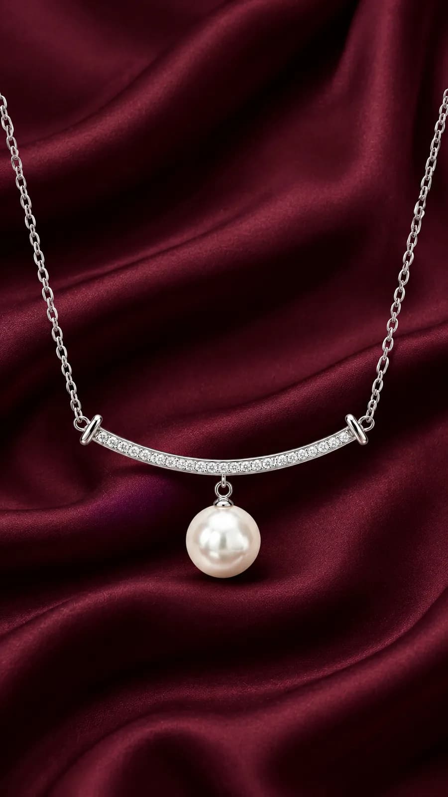 Silver Pearl Pendant chain