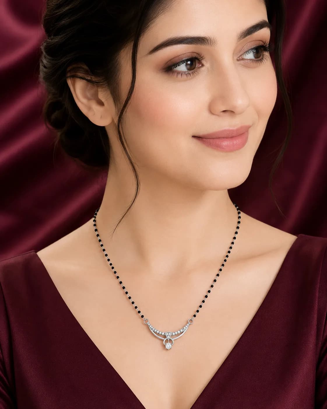Graceful Curve 925 Sterling Silver Mangalsutra