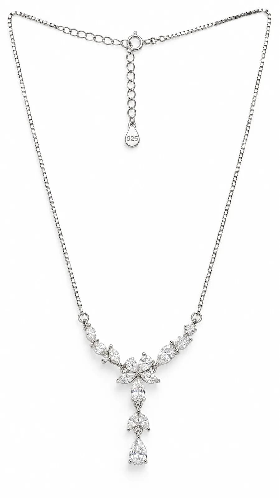 Silver Floral Cascade Pendant chain