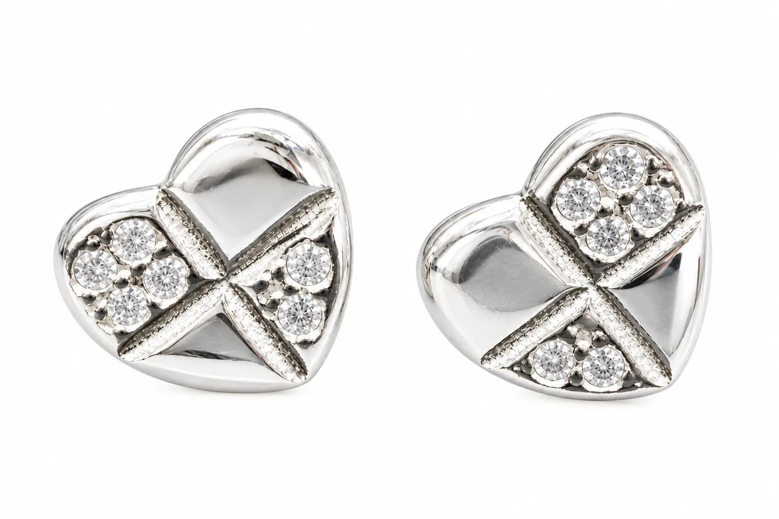 Heart Crystal Stud Earrings