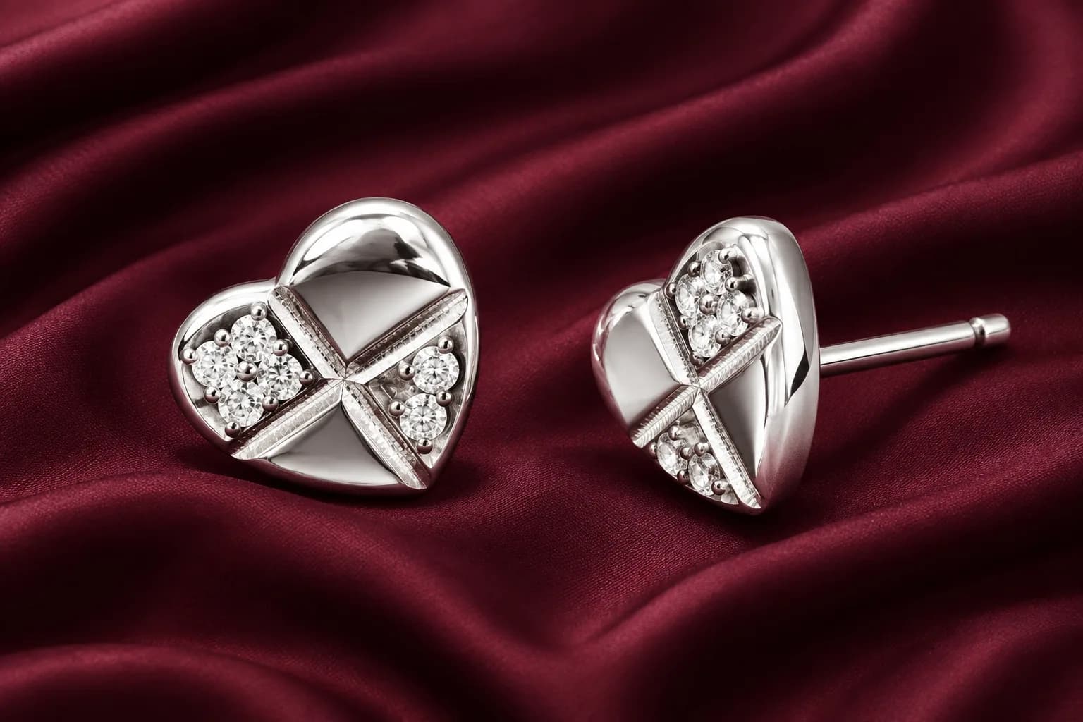 Heart Crystal Stud Earrings