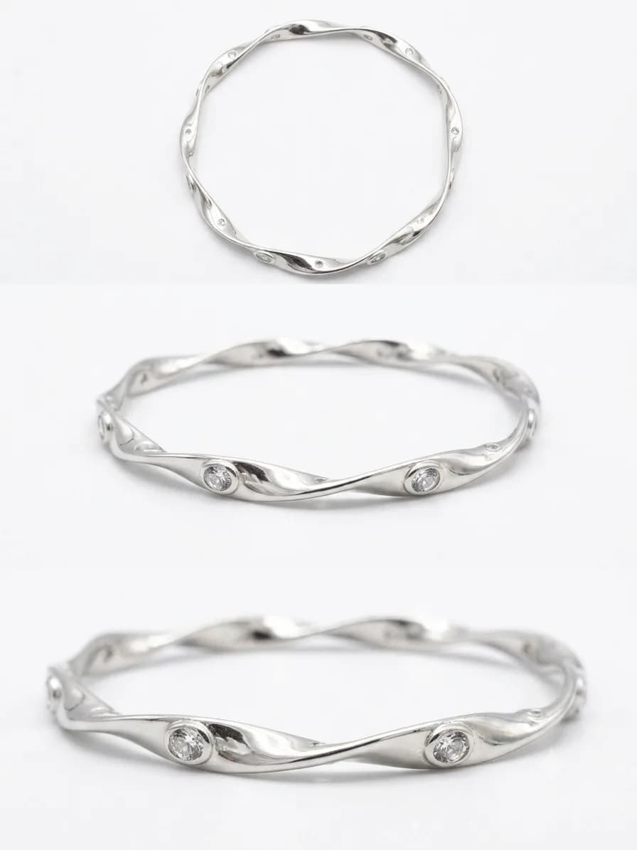 Twisted Silver Bangle