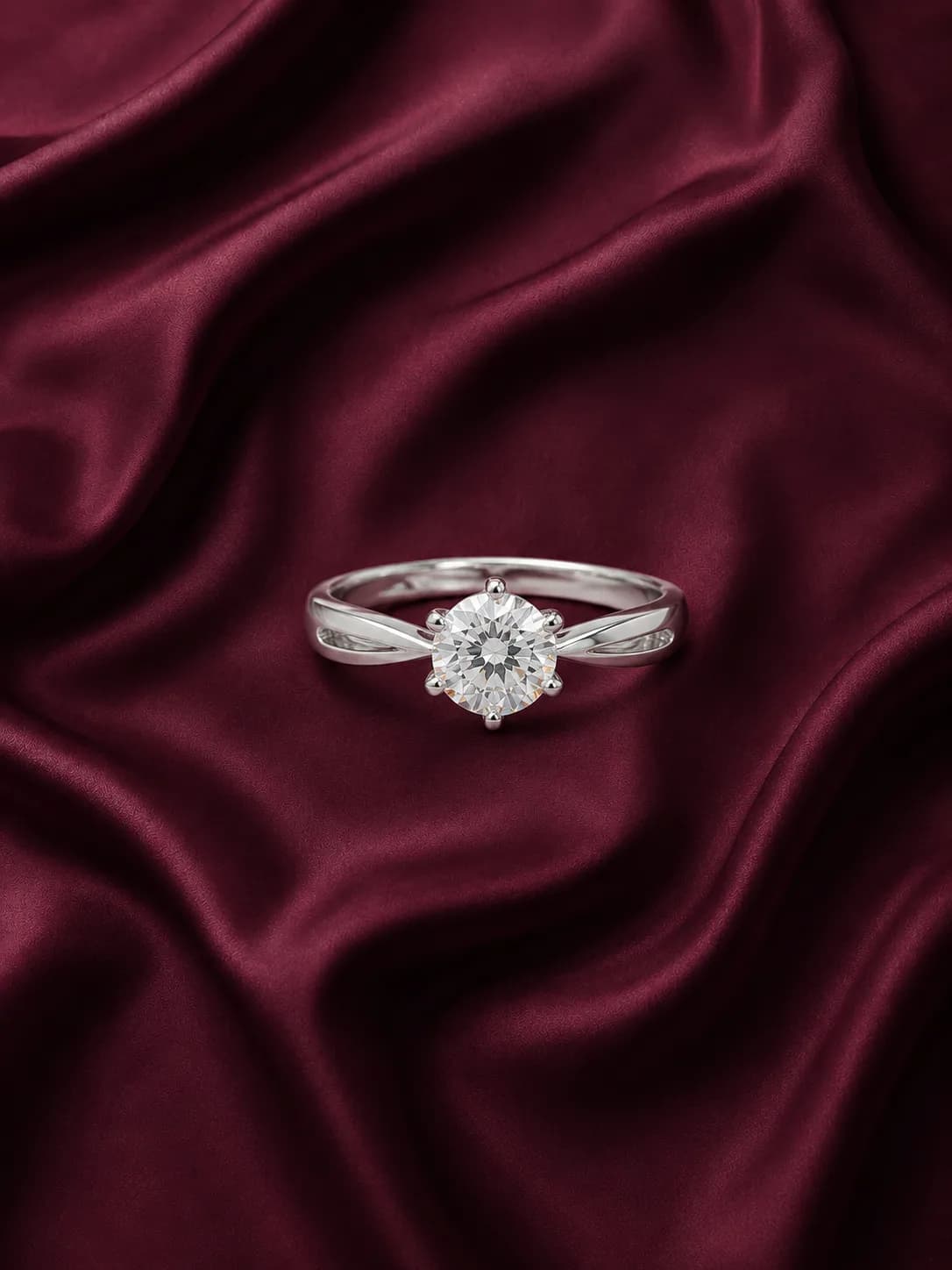 Sterling Silver Elegant Round Solitaire Ring