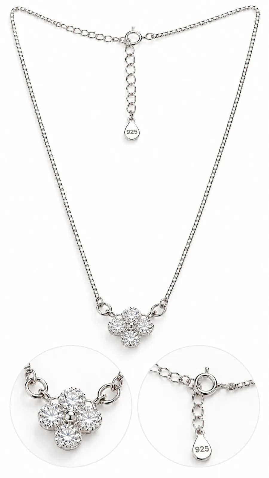 Silver Floral Radiance pandent chain