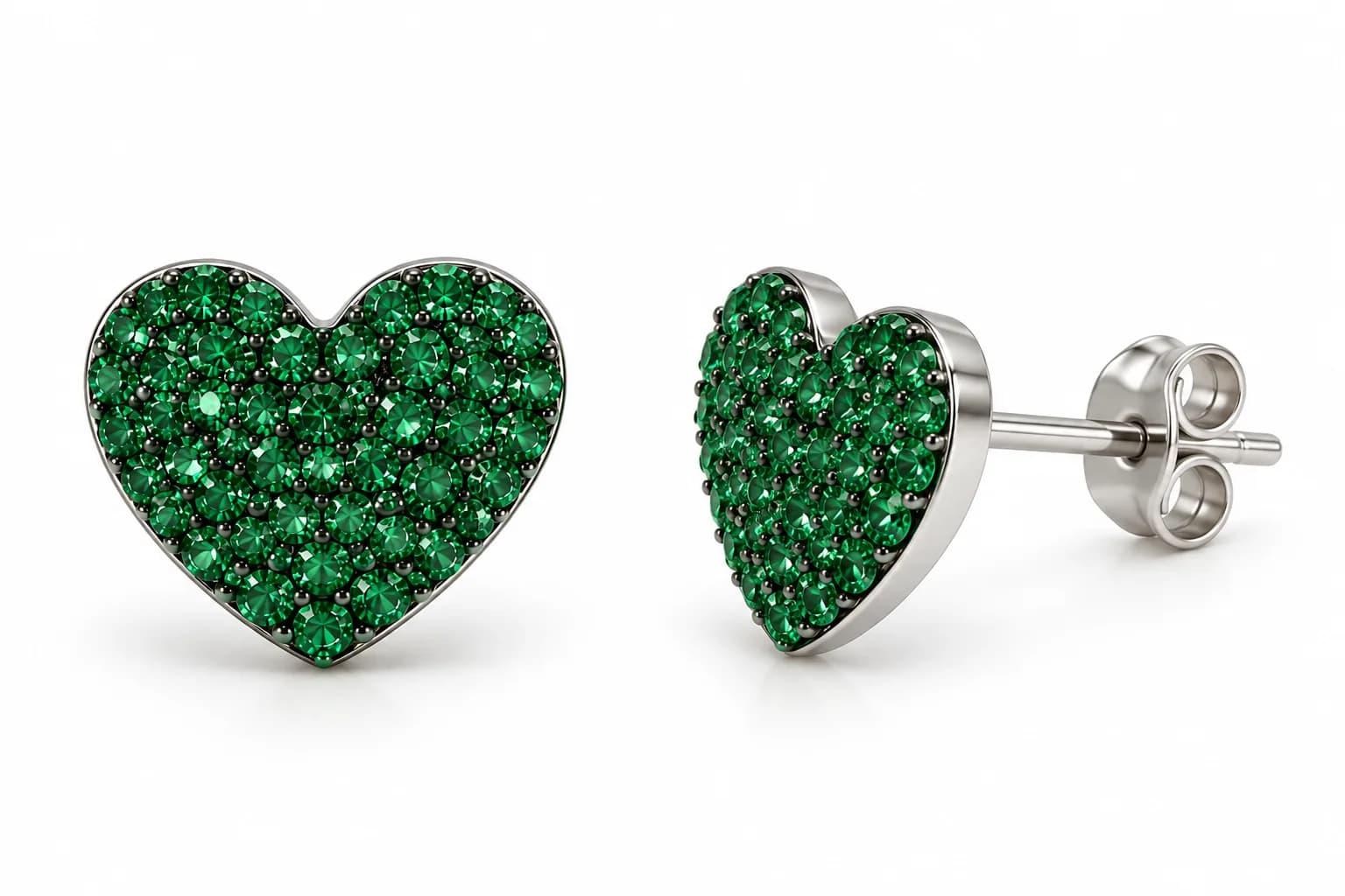 Silver Emerald Earring