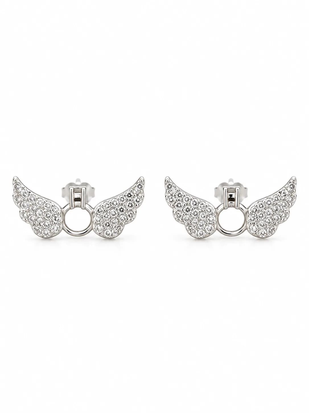 Silver Angel Wing Earring
