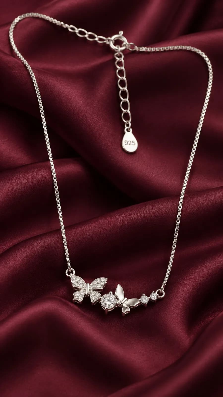 Silver Butterfly Charm pandent chain
