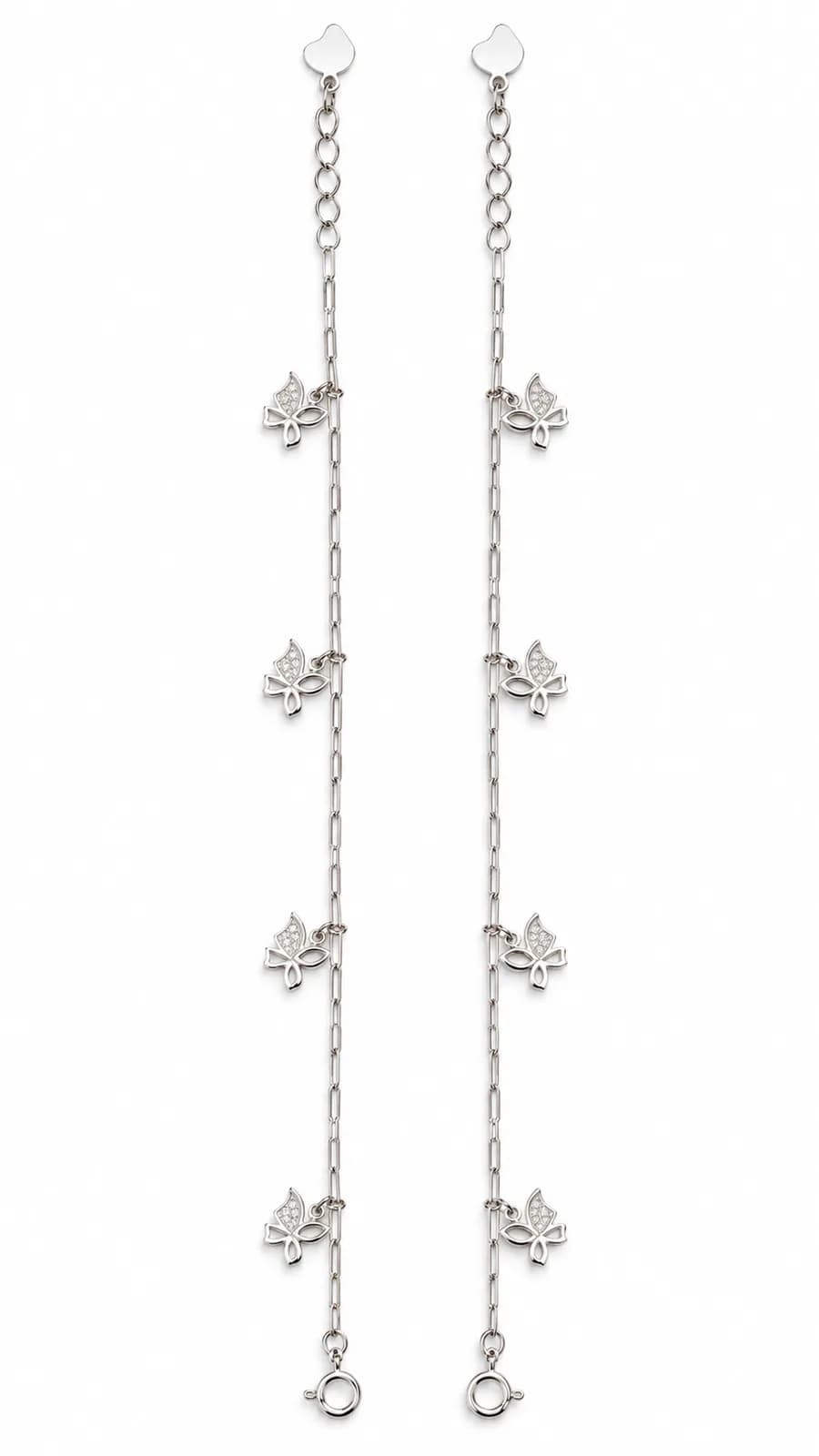 Silver Butterfly Charm Anklet