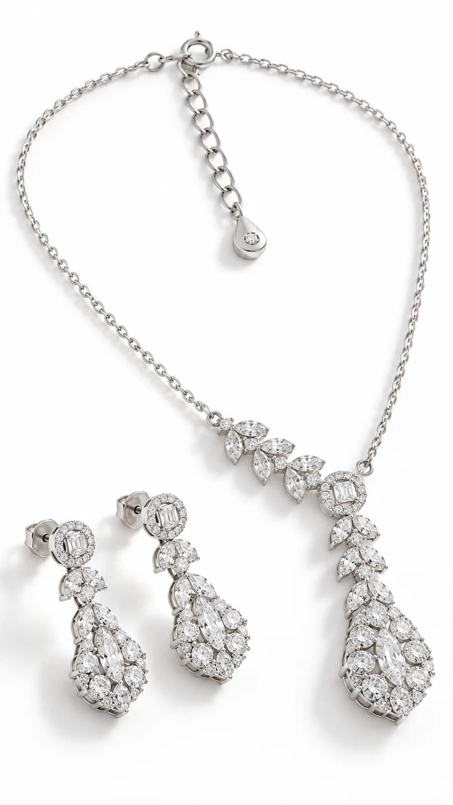 Celestial Leaf Cascade Necklace & Earring Set