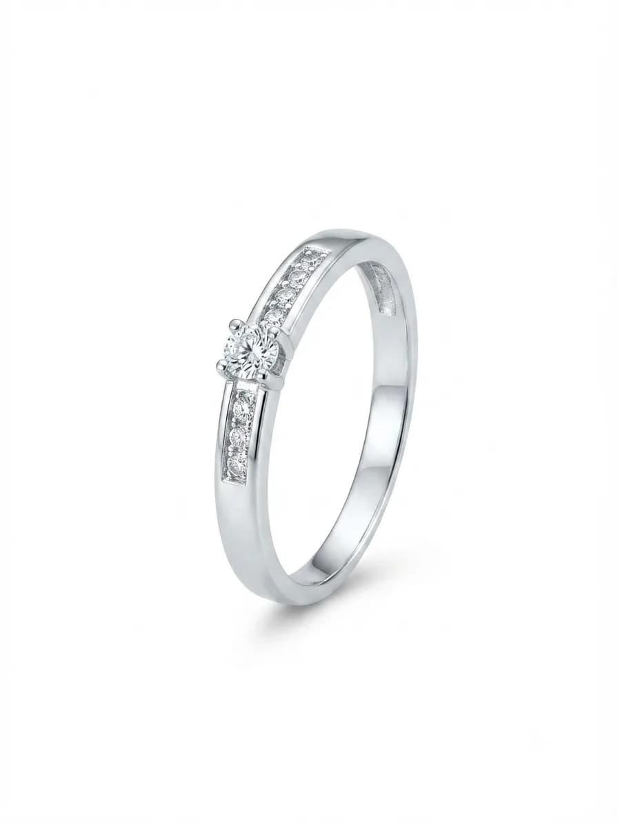 Silver Solitaire Ring