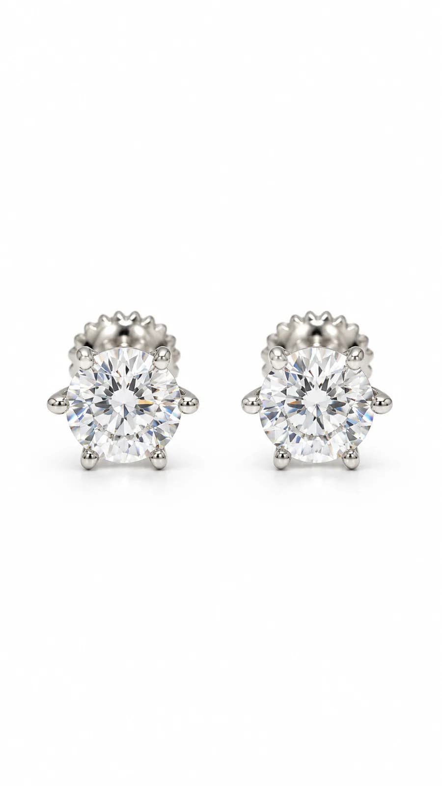 Classic Solitaire Diamond Stud Earrings