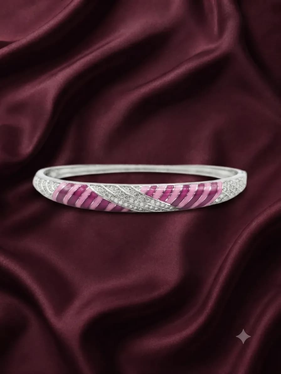 Celeste Rosé Wave Bangle