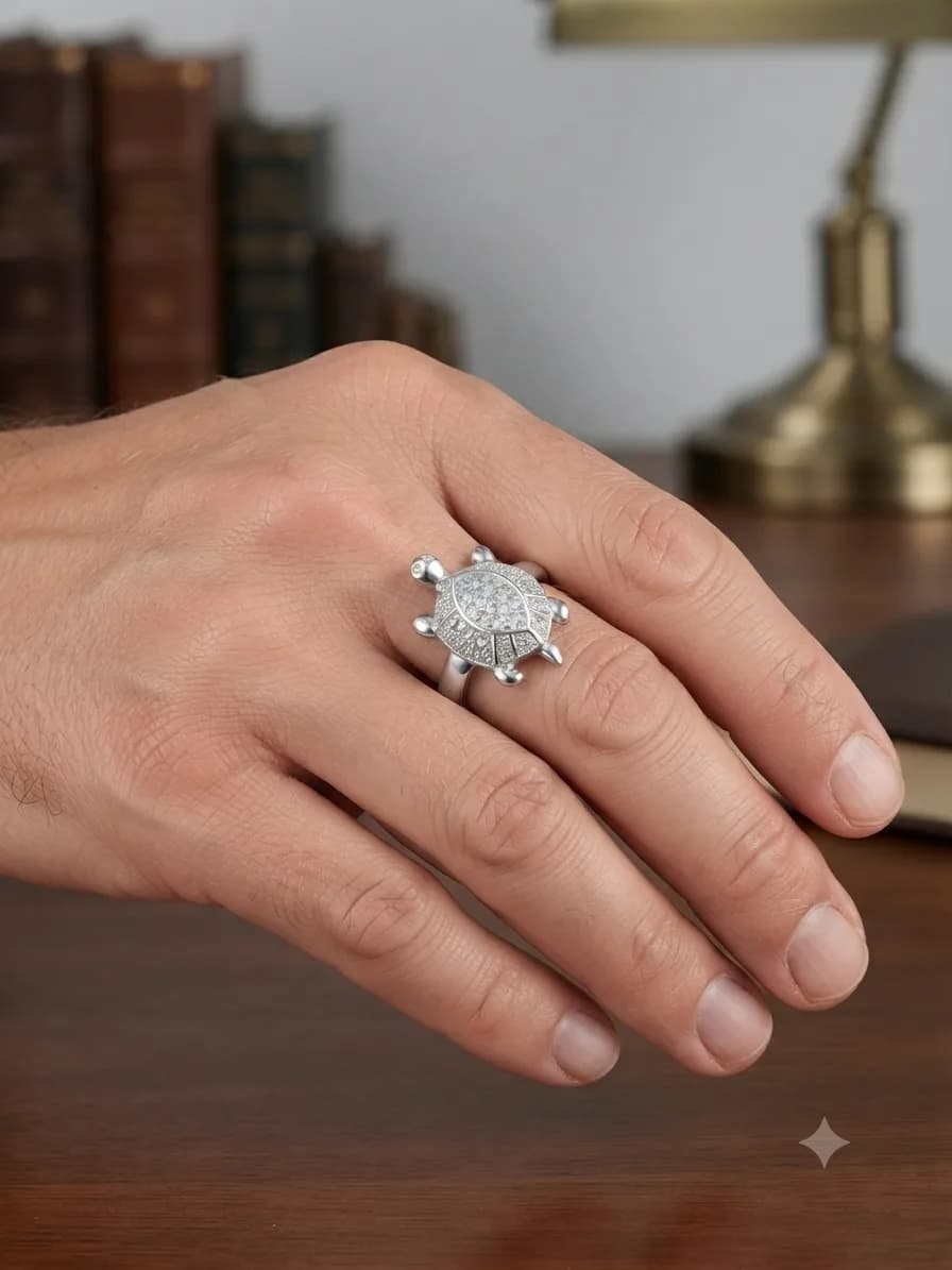 Silver Serenade Turtle Ring
