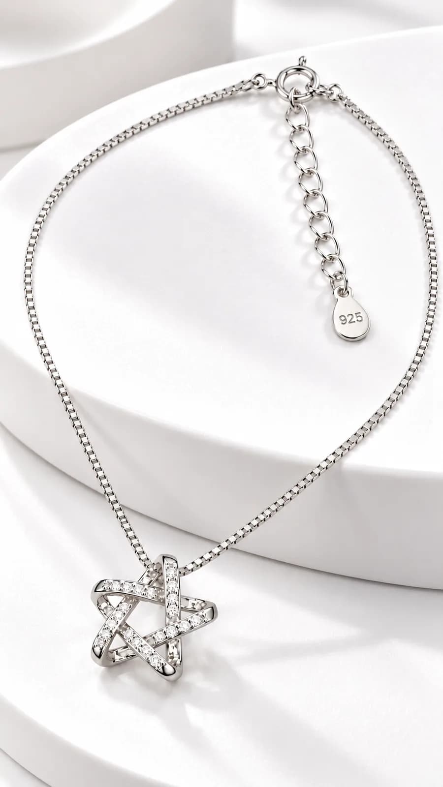 Silver Interwoven Star chain