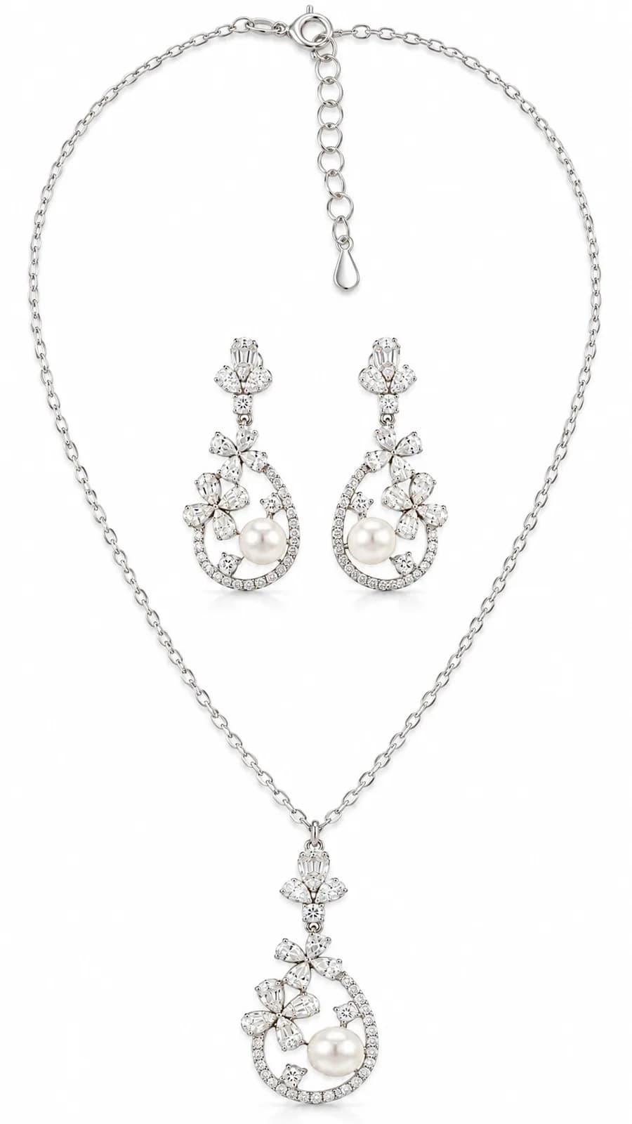Silver Floral Pearl sets