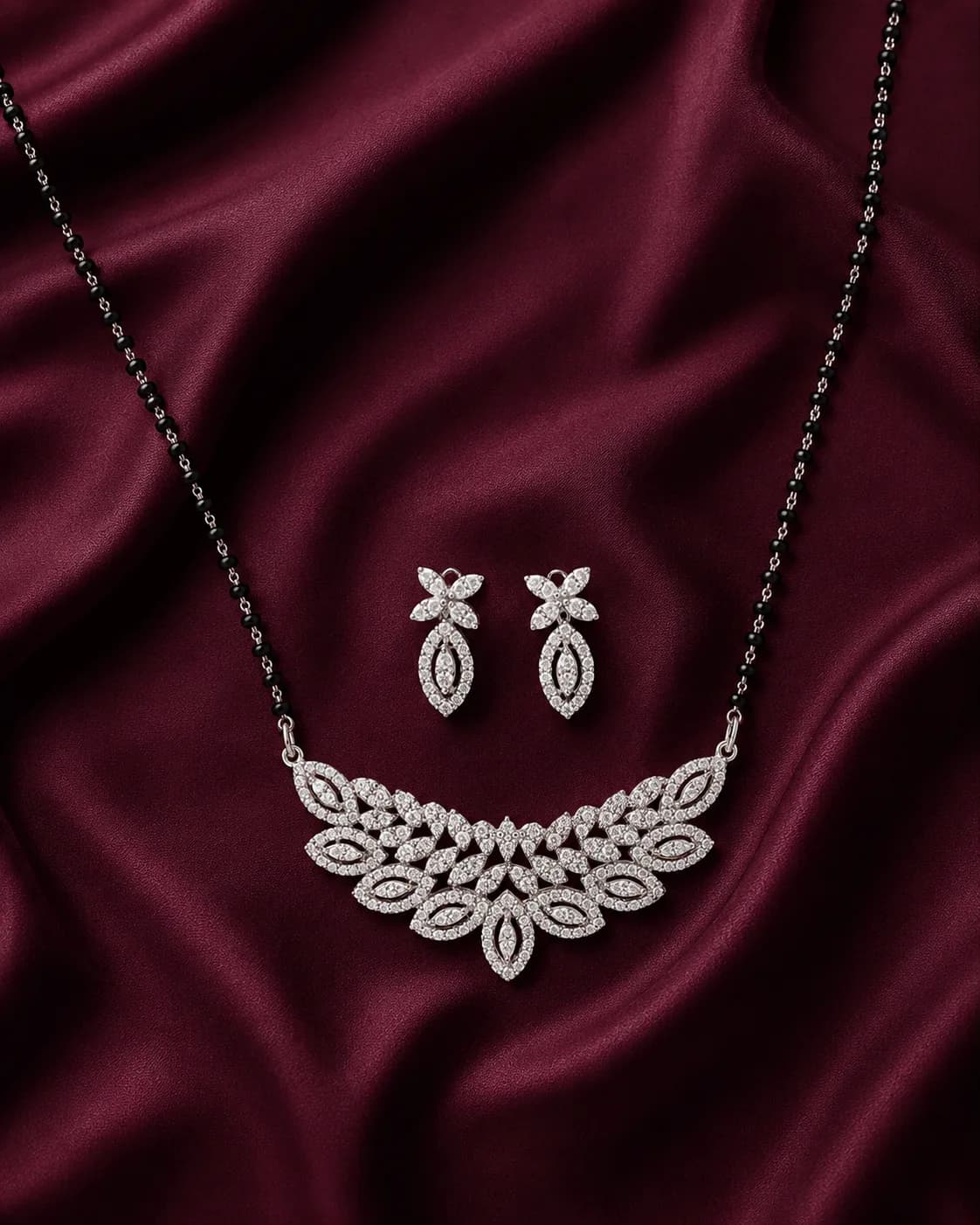 Royal Floral Cascade Diamond Mangalsutra