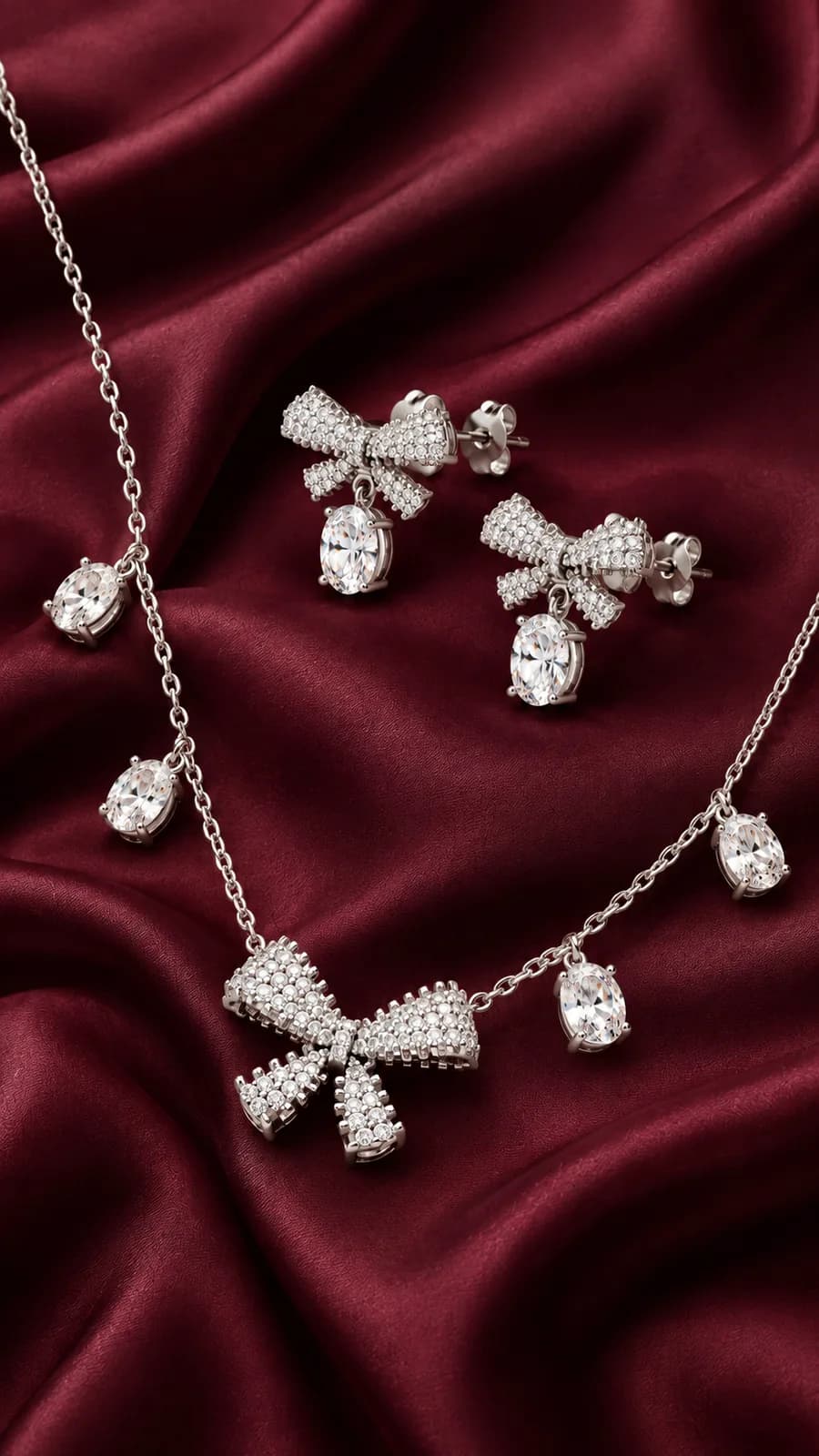 Celeste Bow Elegance Necklace & Earrings Set