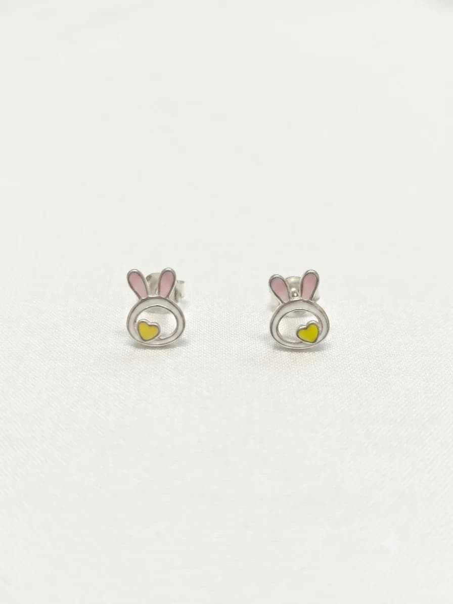 Silver Bunny Stud Earrings
