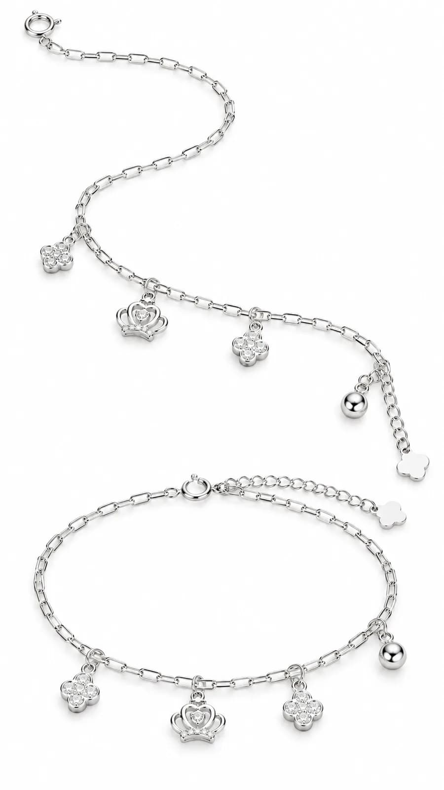 Royal Crown Charm Anklet