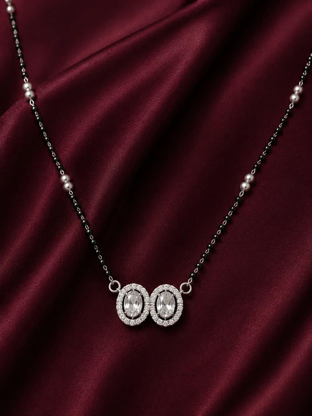 Twin Oval 925 Sterling Silver Mangalsutra