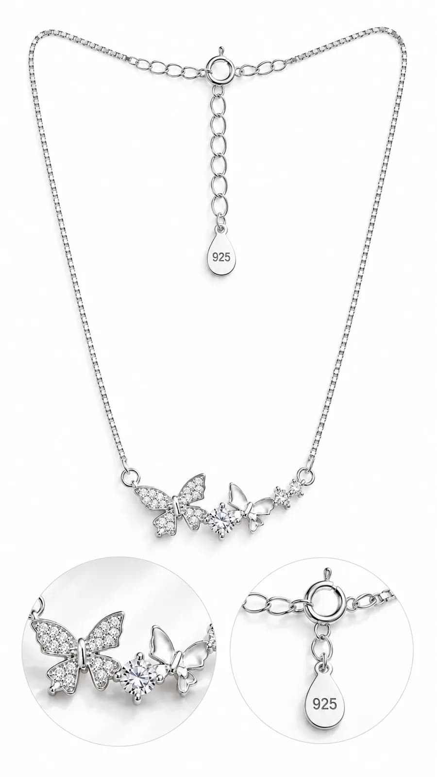 Silver Butterfly Charm pandent chain
