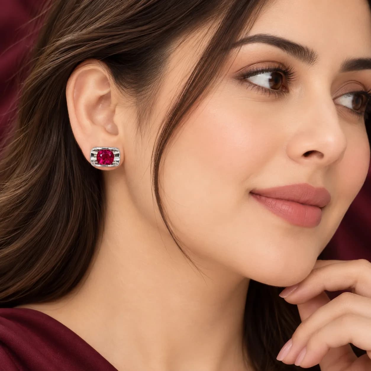 Ruby Radiance Stud Earrings