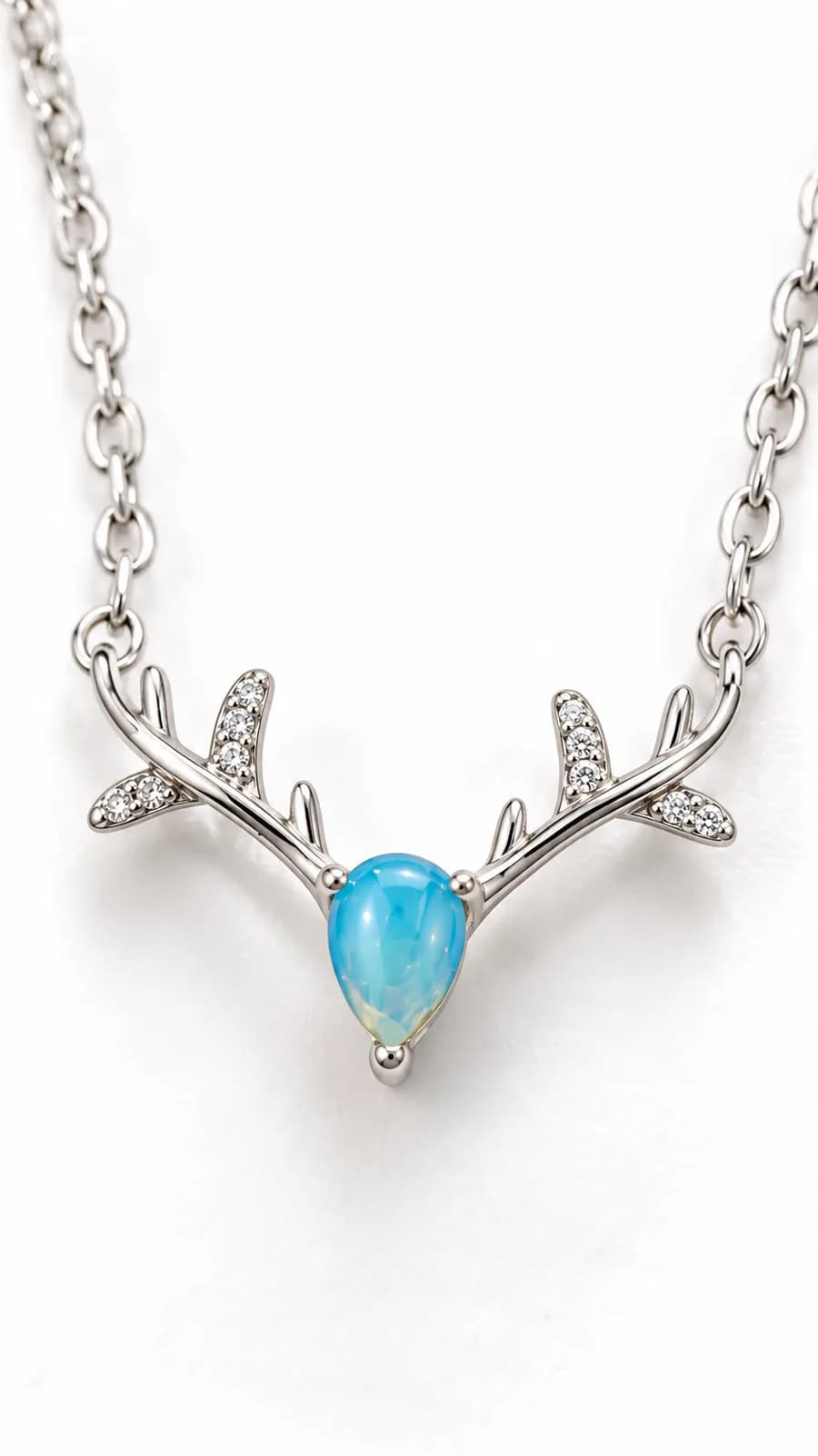 Celestial Antler Blue Opal Pendant