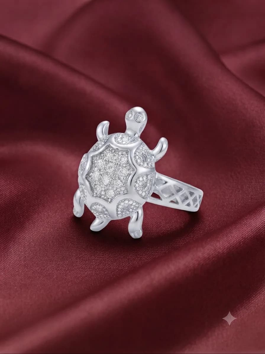 Silver Shell Turtle Ring