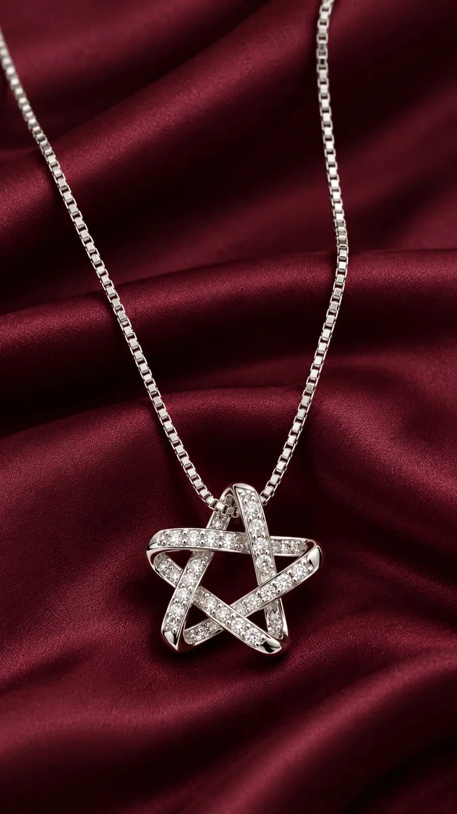 Silver Interwoven Star chain
