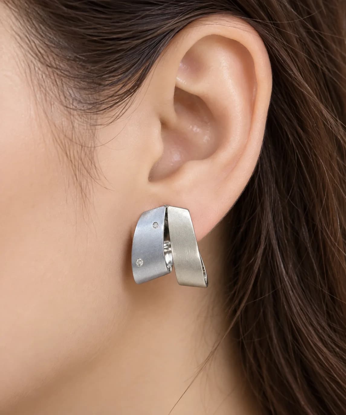 Silver Modern Earring