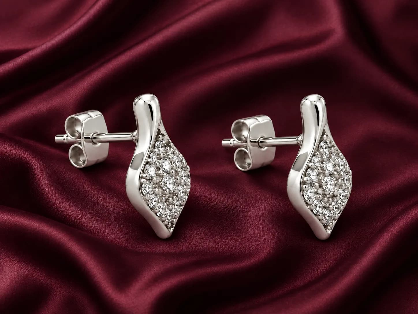 Celeste Teardrop Pavé Diamond Stud Earrings