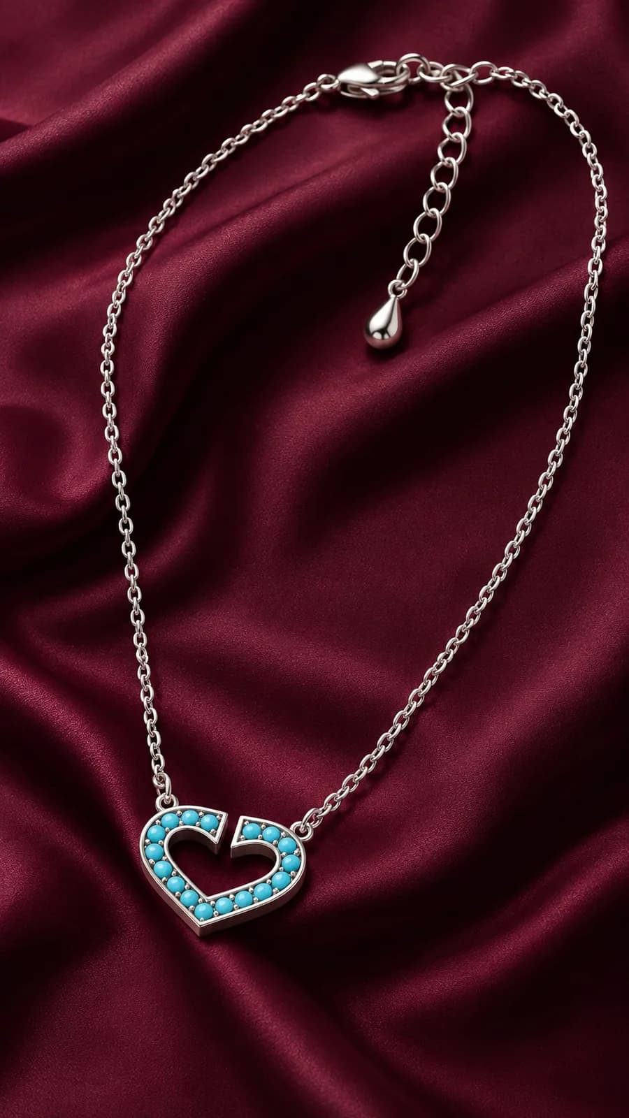 Turquoise Heart Pendant Chain
