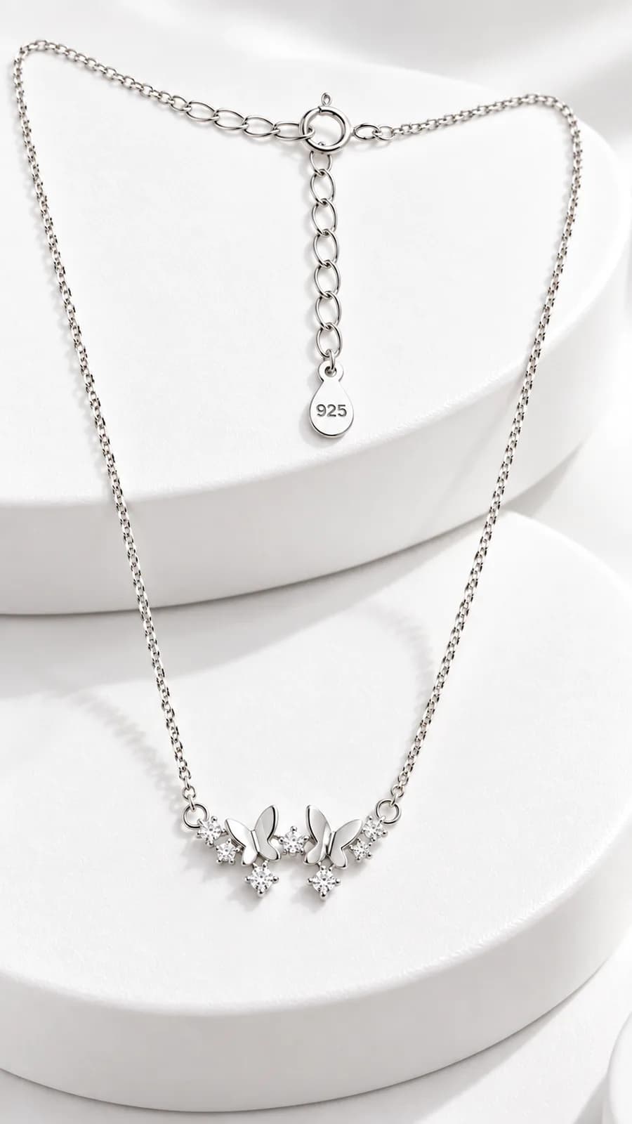 Silver Butterfly Crystal pendant chain