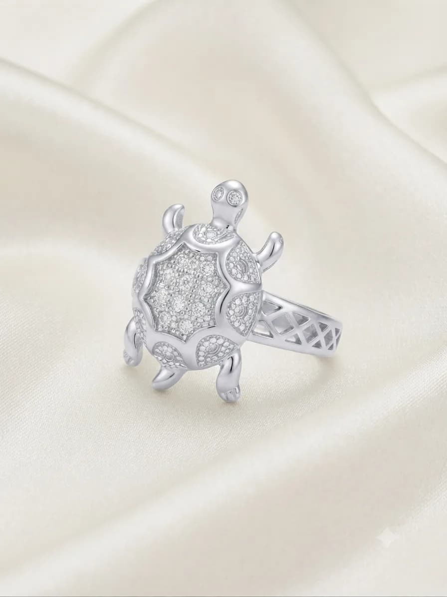 Silver Shell Turtle Ring