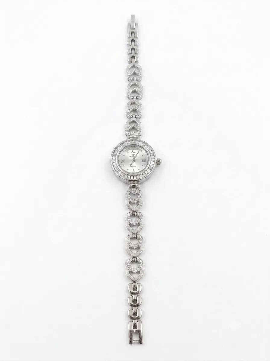 Silver Heart Bracelet Watch