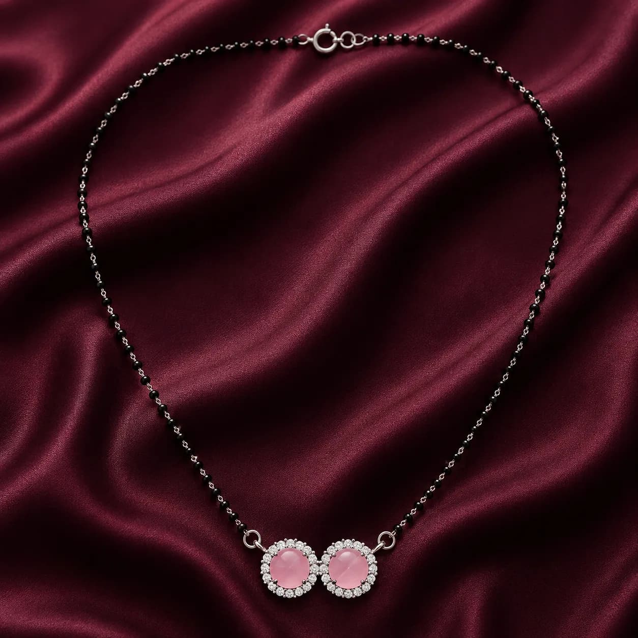 Blush Twin Halo 925 Sterling Silver Mangalsutra