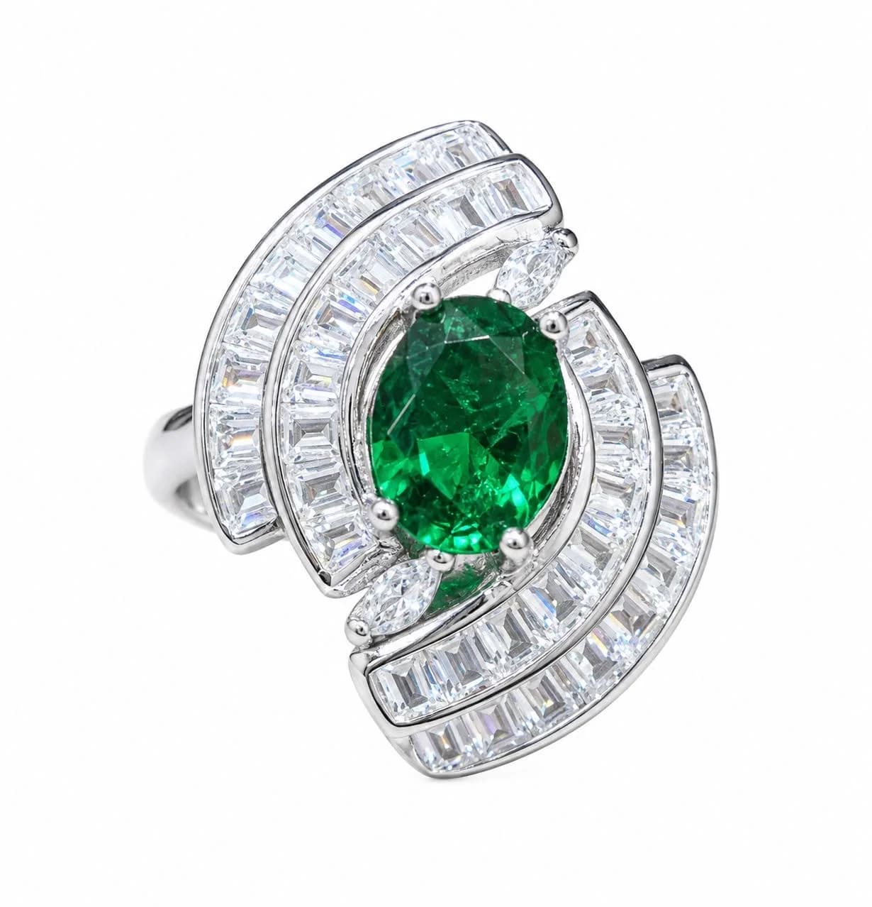 Emerald Baguette Luxe Ring